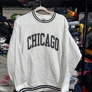 Vintage Y2K Champion Reverse Weave Chicago Heather Gray Crewneck Size Médium